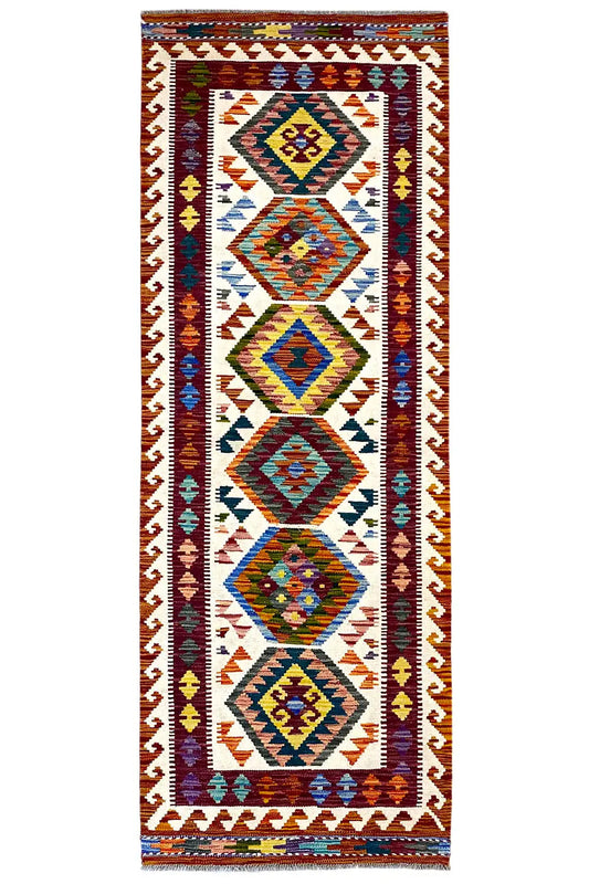  Kelim Afghan Läufer - (198x64cm) - Premium Teppich from German Carpet Shop - Just €99! Shop now at German Carpet Shop