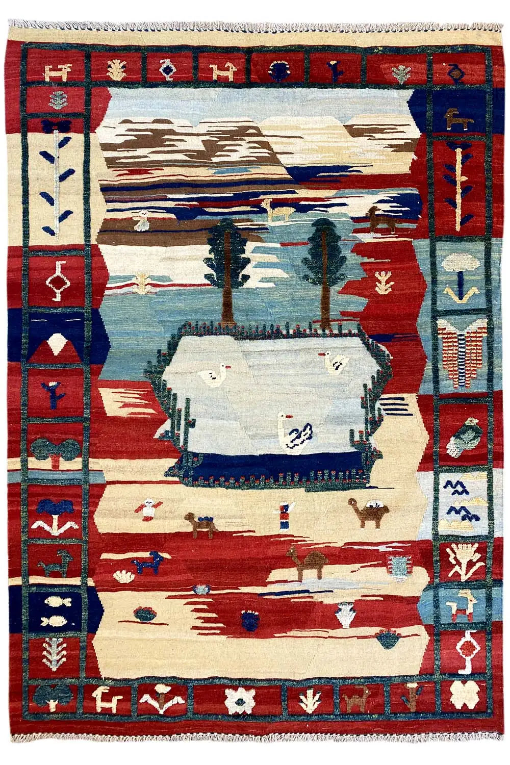  Kilim Qashqai  - 700085 (205x151 cm) - Premium Kelim from German Carpet Shop - Just €449! Shop now at German Carpet Shop