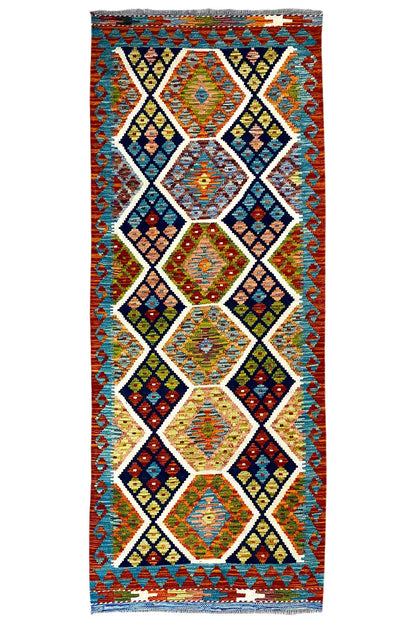 Kelim Afghan Läufer - (237x83cm) - German Carpet Shop
