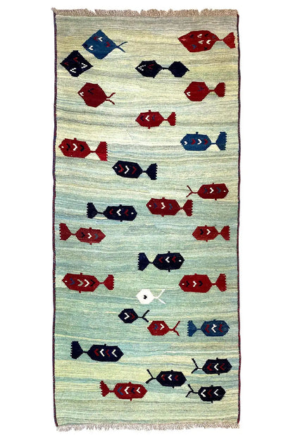 Kelim Qashqai Läufer - (224x94 cm) - German Carpet Shop