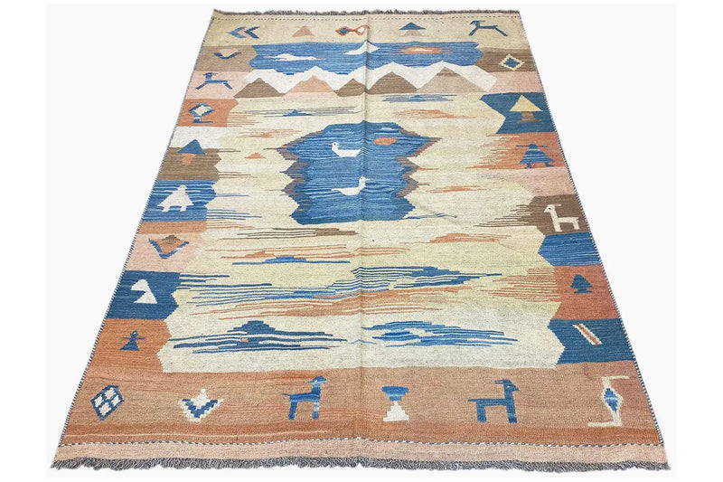 Kilim Qashqai  - 804915 (214x146cm) - German Carpet Shop