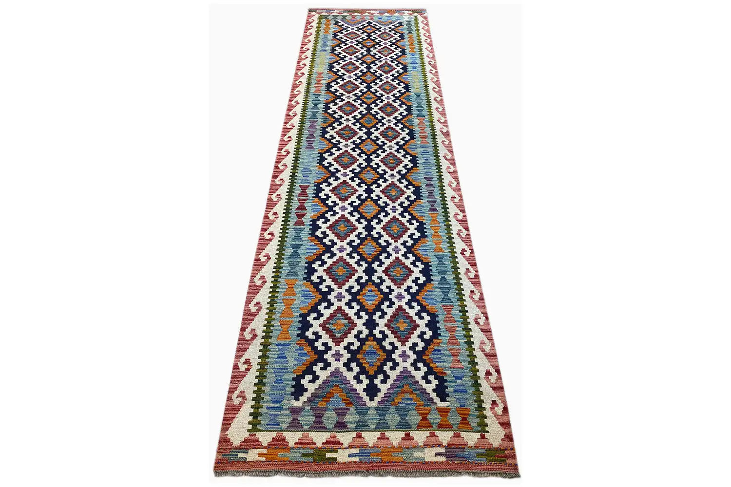 Kelim Afghan Läufer - (296x88cm) - German Carpet Shop