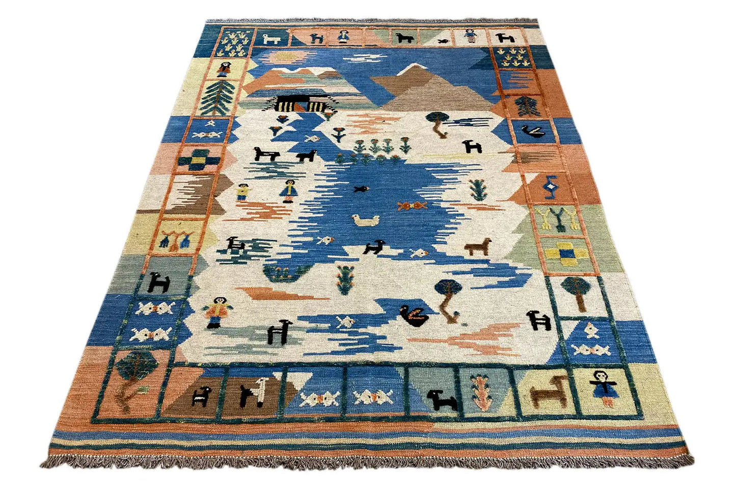 Kilim Qashqai - 605616 (198x158cm) - German Carpet Shop