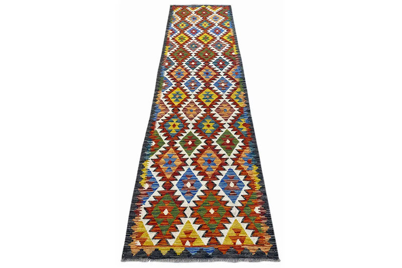 Kelim Afghan Läufer - (282x75cm) - German Carpet Shop