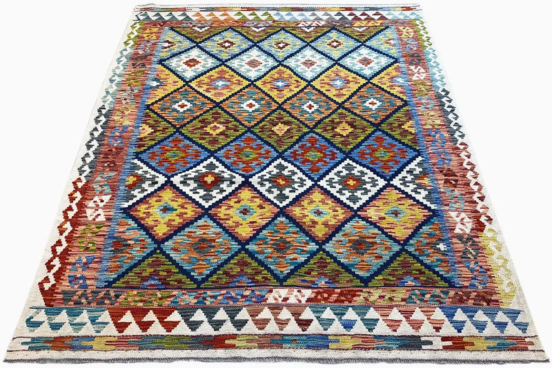 Kelim Afghan - (194x156cm) - German Carpet Shop