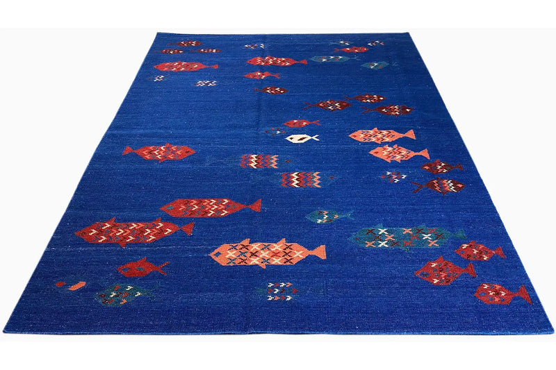 Kilim Qashqai - 13874 (239x176cm) - German Carpet Shop
