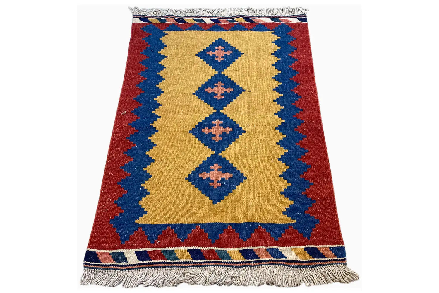  Kilim Qashqai  - 802420 (88X58 cm) - Premium Kelim from German Carpet Shop - Just €75! Shop now at German Carpet Shop