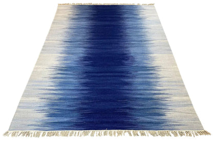 Blauer Kelim Dhurrie Teppich 160x230 cm - German Carpet Shop