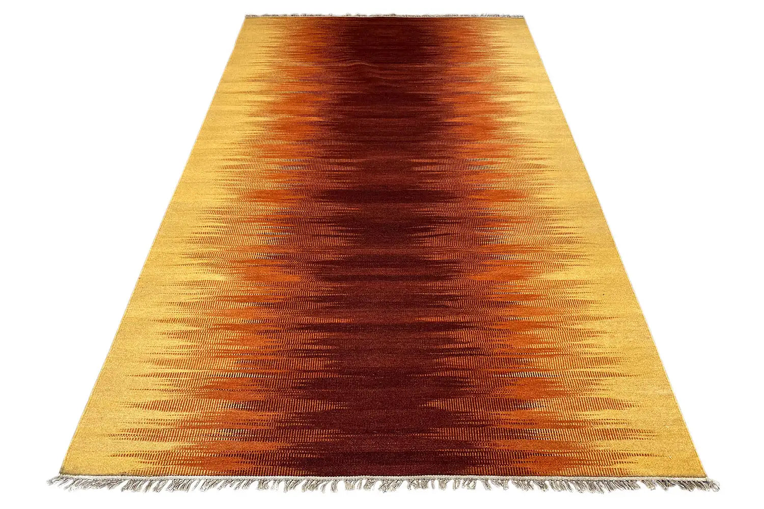 Gelber Kelim Dhurrie Teppich 160x230 cm - German Carpet Shop