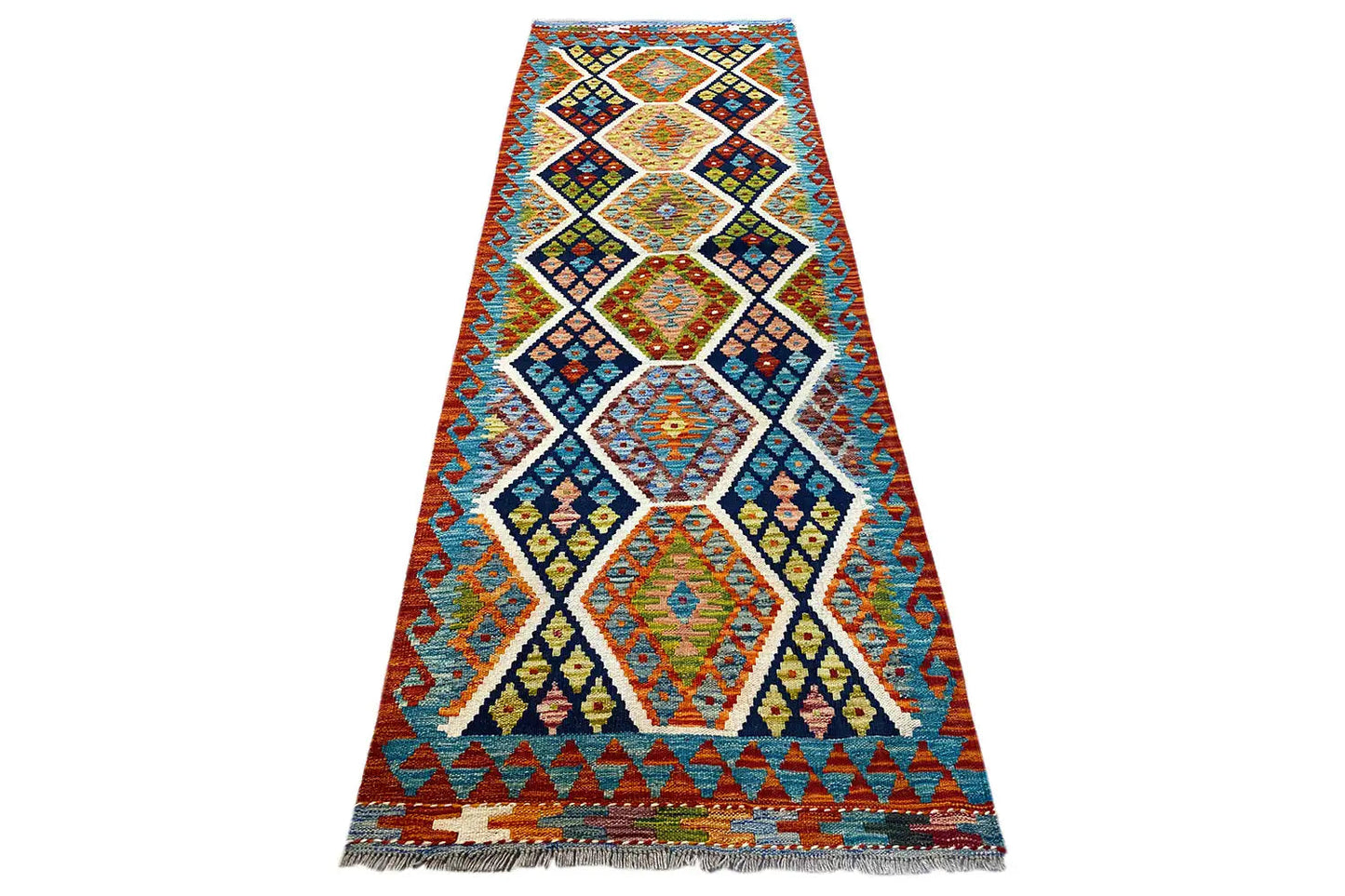 Kelim Afghan Läufer - (237x83cm) - German Carpet Shop