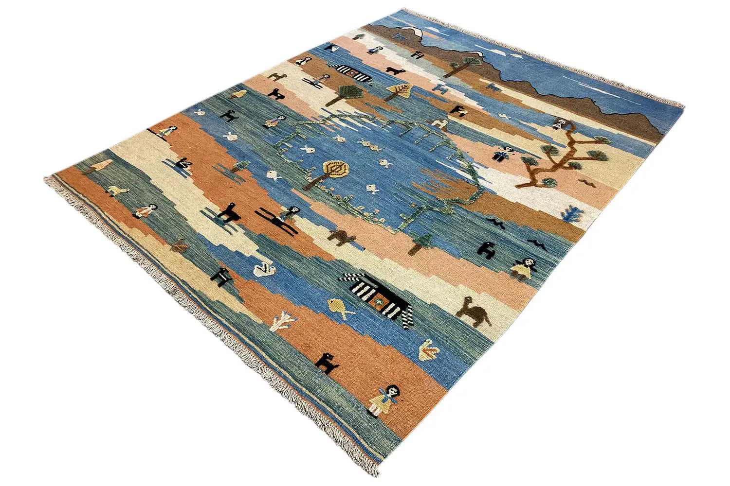 Kilim Qashqai - 605618 (198x157cm) - German Carpet Shop