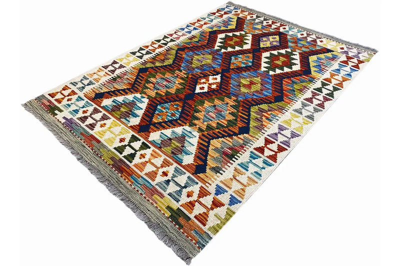Kelim Afghan - (145x99cm) - German Carpet Shop