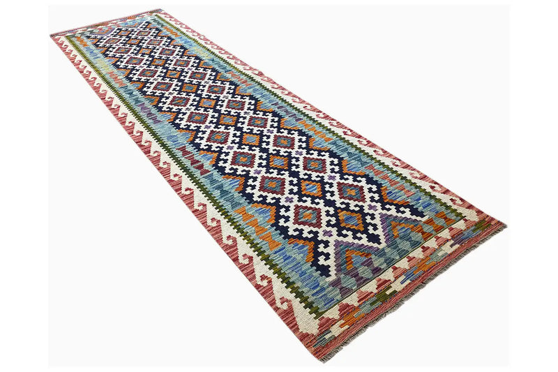 Kelim Afghan Läufer - (296x88cm) - German Carpet Shop