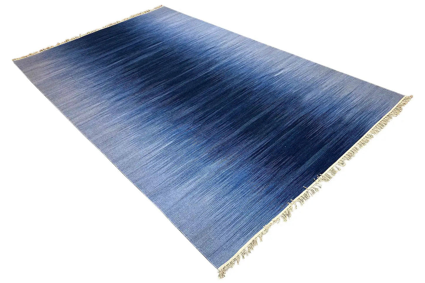 Blau Kelim Dhurrie Teppich 160x230 cm - German Carpet Shop