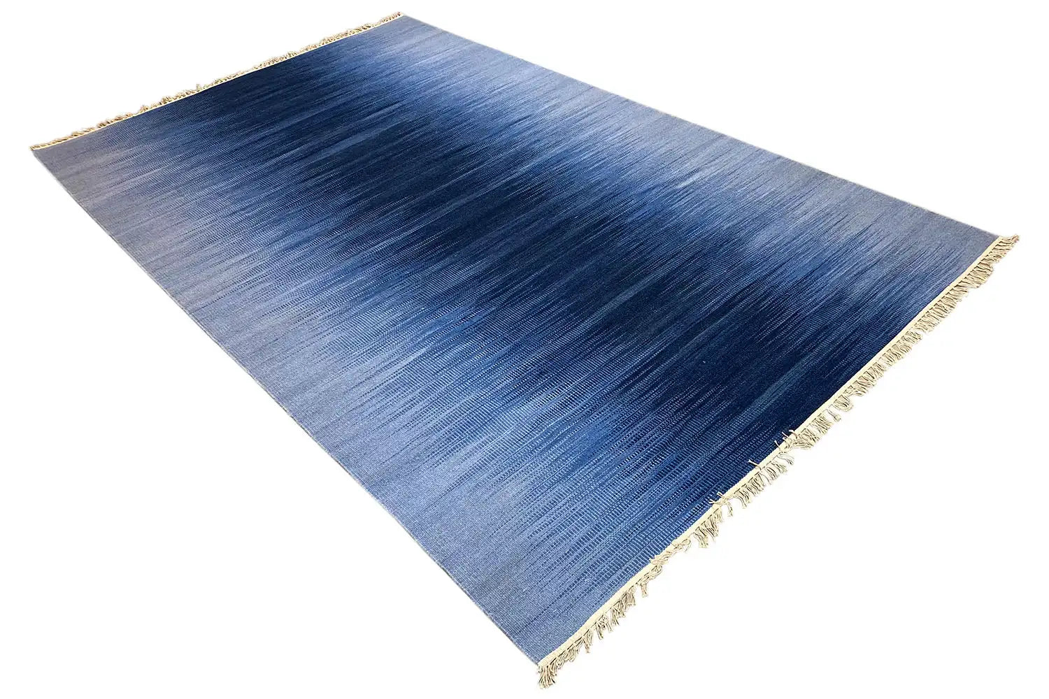 Blau Kelim Dhurrie Teppich 160x230 cm - German Carpet Shop