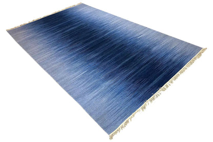 Blau Kelim Dhurrie Teppich 160x230 cm - German Carpet Shop