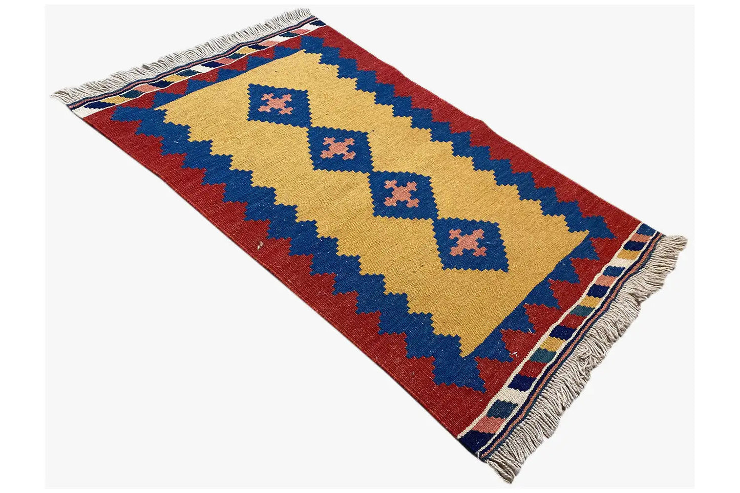  Kilim Qashqai  - 802420 (88X58 cm) - Premium Kelim from German Carpet Shop - Just €75! Shop now at German Carpet Shop