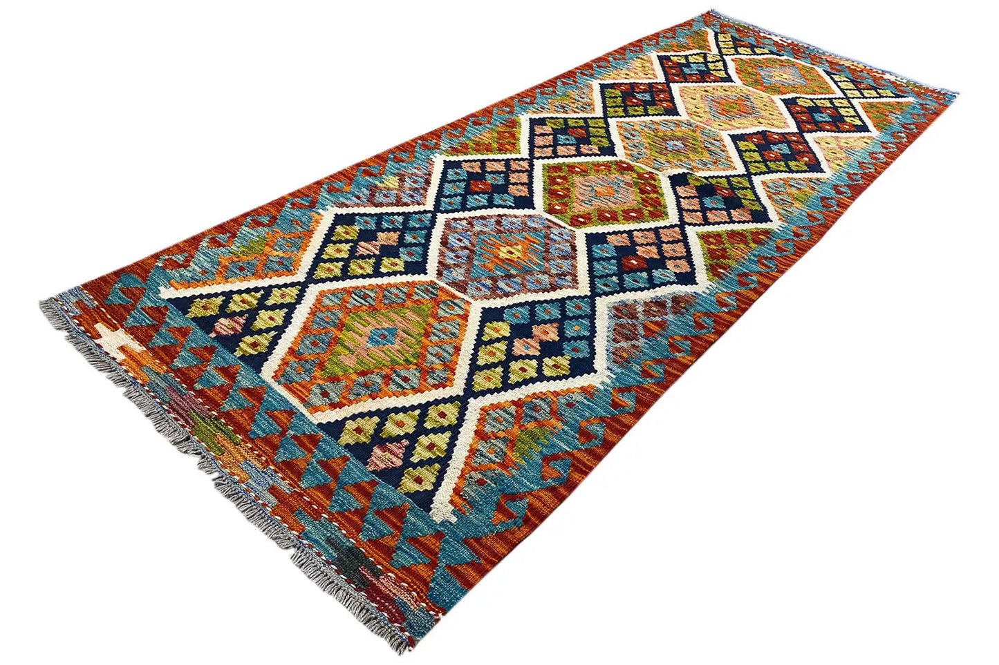 Kelim Afghan Läufer - (237x83cm) - German Carpet Shop