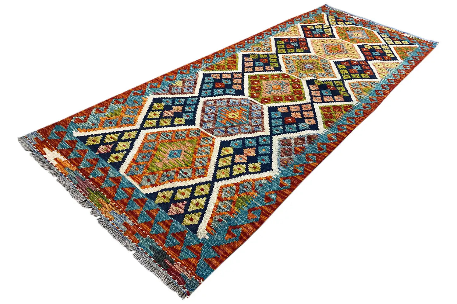 Kelim Afghan Läufer - (237x83cm) - German Carpet Shop