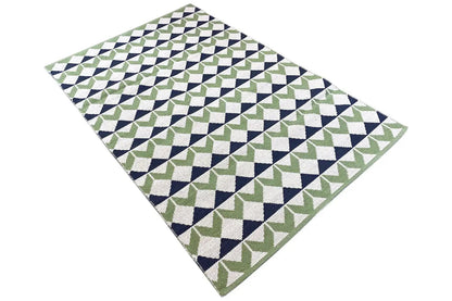 Moderne Kelim - Samak 05 Green - German Carpet Shop
