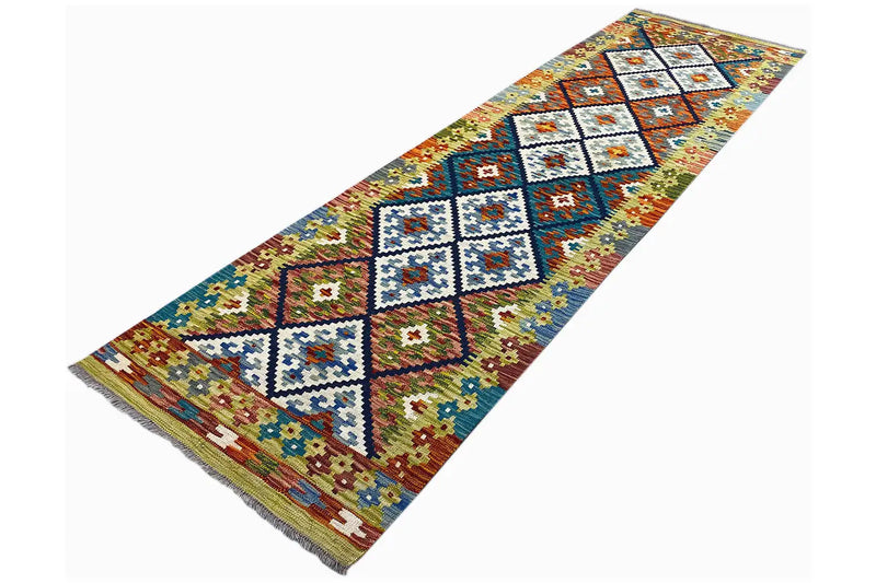 Kelim Afghan Läufer - (254x75cm) - German Carpet Shop