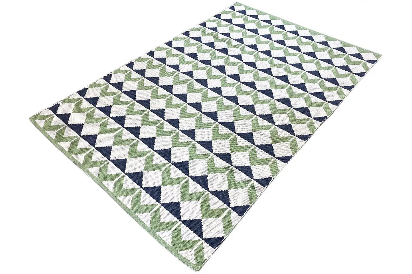 Moderne Kelim - Samak 05 Green - German Carpet Shop