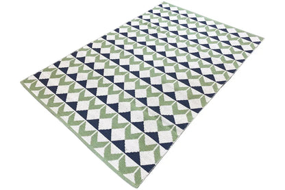 Moderne Kelim - Samak 05 Green - German Carpet Shop