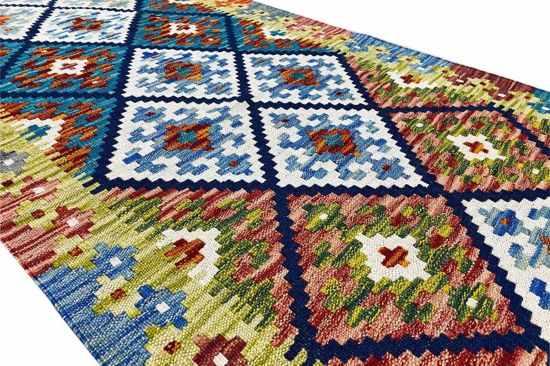 Kelim Afghan Läufer - (254x75cm) - German Carpet Shop