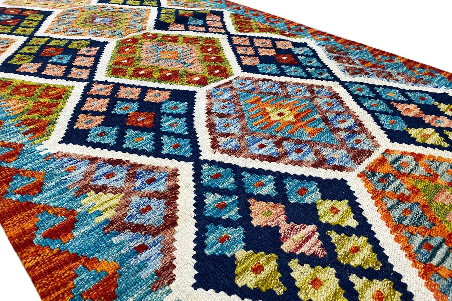 Kelim Afghan Läufer - (237x83cm) - German Carpet Shop