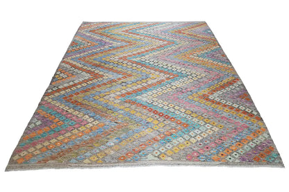  Kelim Afghan 8712 (293x211 cm) - Premium Kelim from German Carpet Shop - Just €349! Shop now at German Carpet Shop