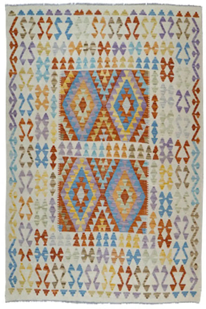  Kelim Afghan  2757 (205x161 cm) - Premium Kelim from German Carpet Shop - Just €269! Shop now at German Carpet Shop