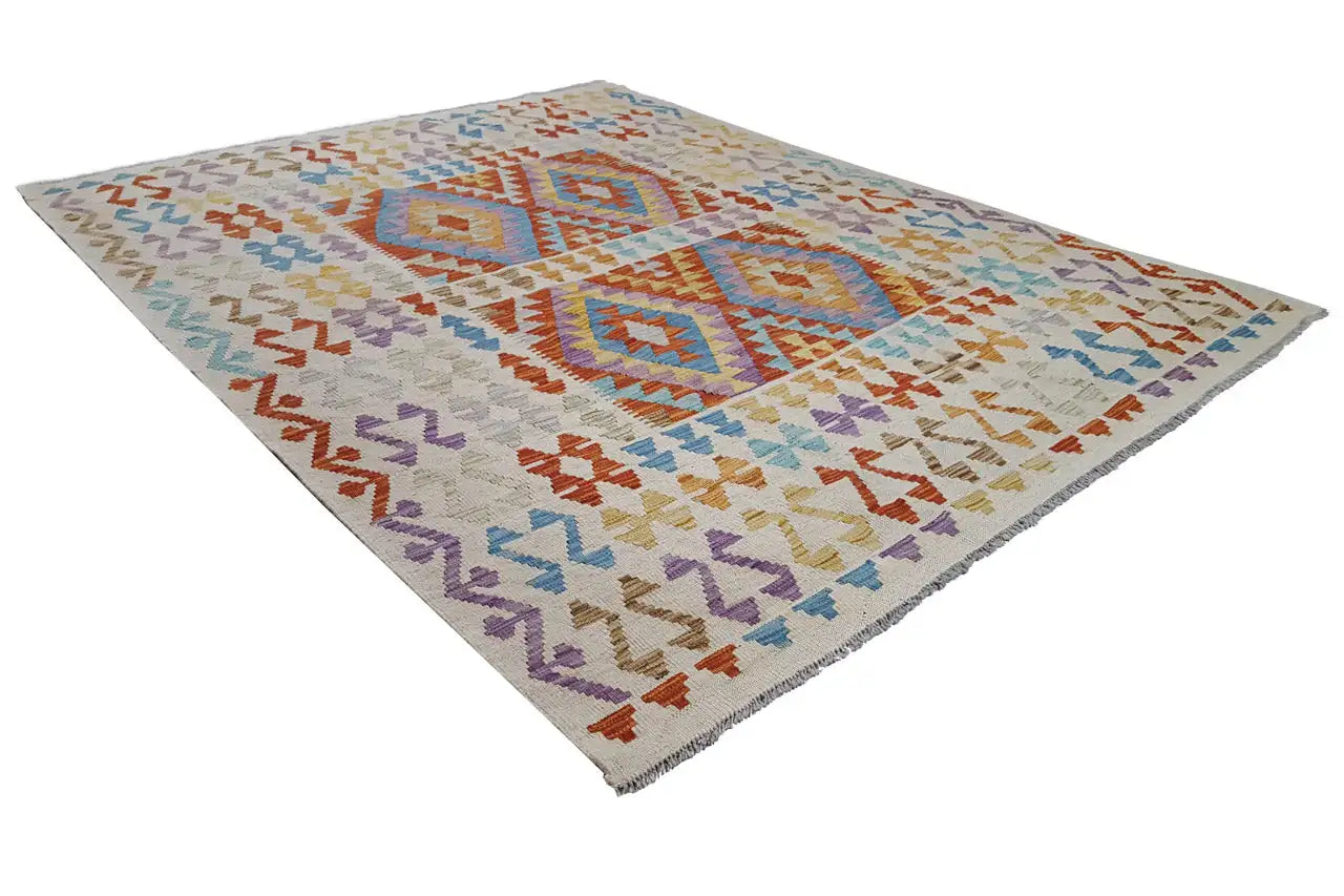  Kelim Afghan  2757 (205x161 cm) - Premium Kelim from German Carpet Shop - Just €269! Shop now at German Carpet Shop