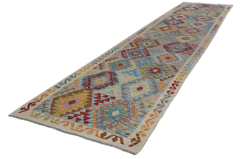 Kelim Afghan - 30221 (382x92cm) - German Carpet Shop