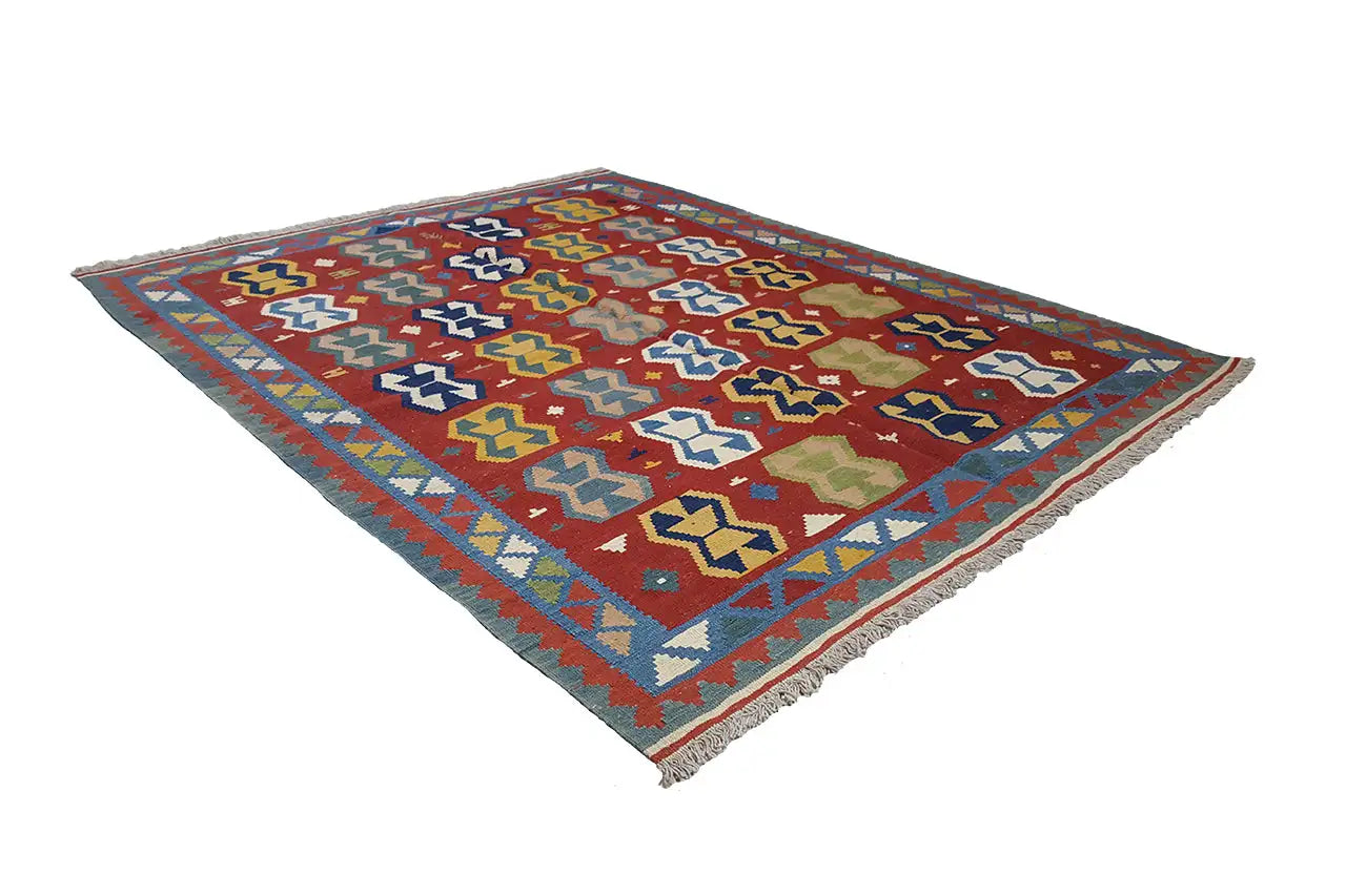  Kilim Qashqai  - 802406 (198x158 cm) - Premium Kelim from German Carpet Shop - Just €289! Shop now at German Carpet Shop