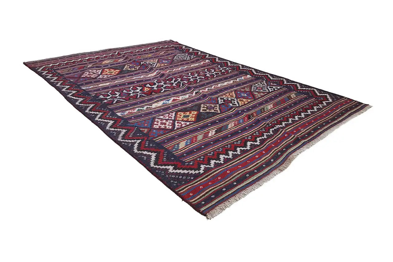  Kilim Sirjan - 905434 (216x147 cm) - Premium Kelim from German Carpet Shop - Just €349! Shop now at German Carpet Shop