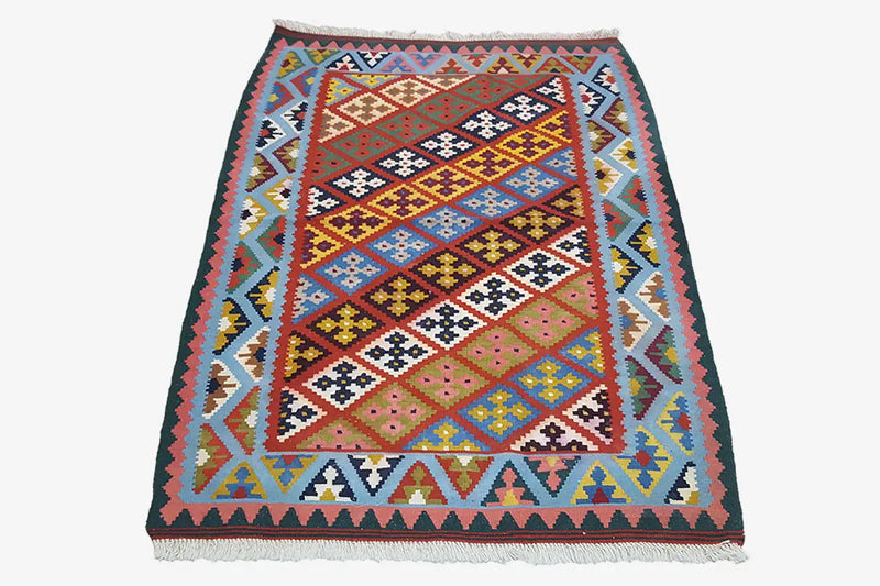 Kilim Qashqai - Multicolor 9PL 151x106cm - German Carpet Shop