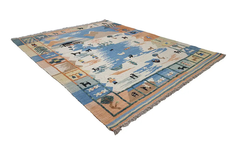 Kilim Qashqai  - 605616 (198x158cm) - German Carpet Shop