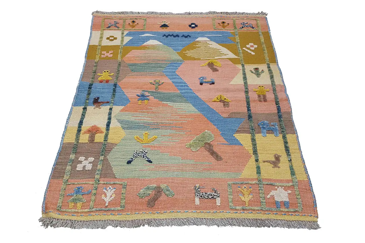  Kilim Qashqai  - 800593 (112x84 cm) - Premium Kelim from German Carpet Shop - Just €149! Shop now at German Carpet Shop
