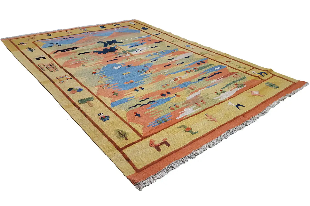  Kilim Qashqai  - 800595 (198x146 cm) - Premium Kelim from German Carpet Shop - Just €430! Shop now at German Carpet Shop