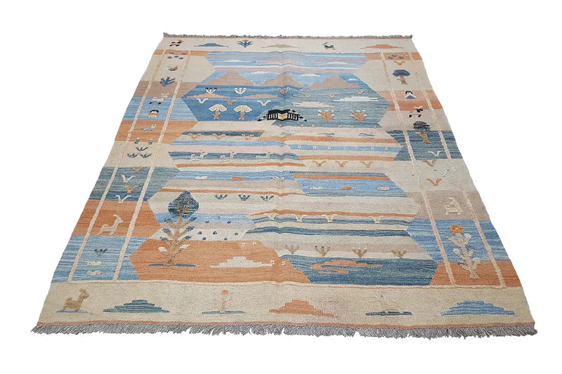 Kilim Qashqai - 804917 (190x153cm) - German Carpet Shop