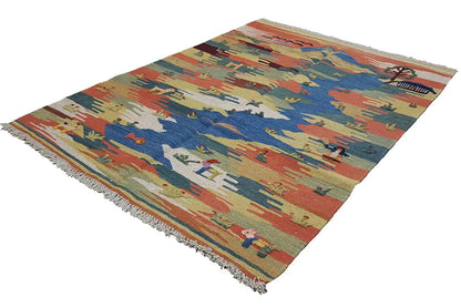  Kilim Qashqai - 804925 (137x104 cm) - Premium Kelim from German Carpet Shop - Just €209! Shop now at German Carpet Shop