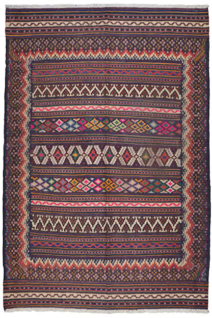  Kilim Sirjan - 905435 (208x155 cm) - Premium Kelim from German Carpet Shop - Just €349! Shop now at German Carpet Shop