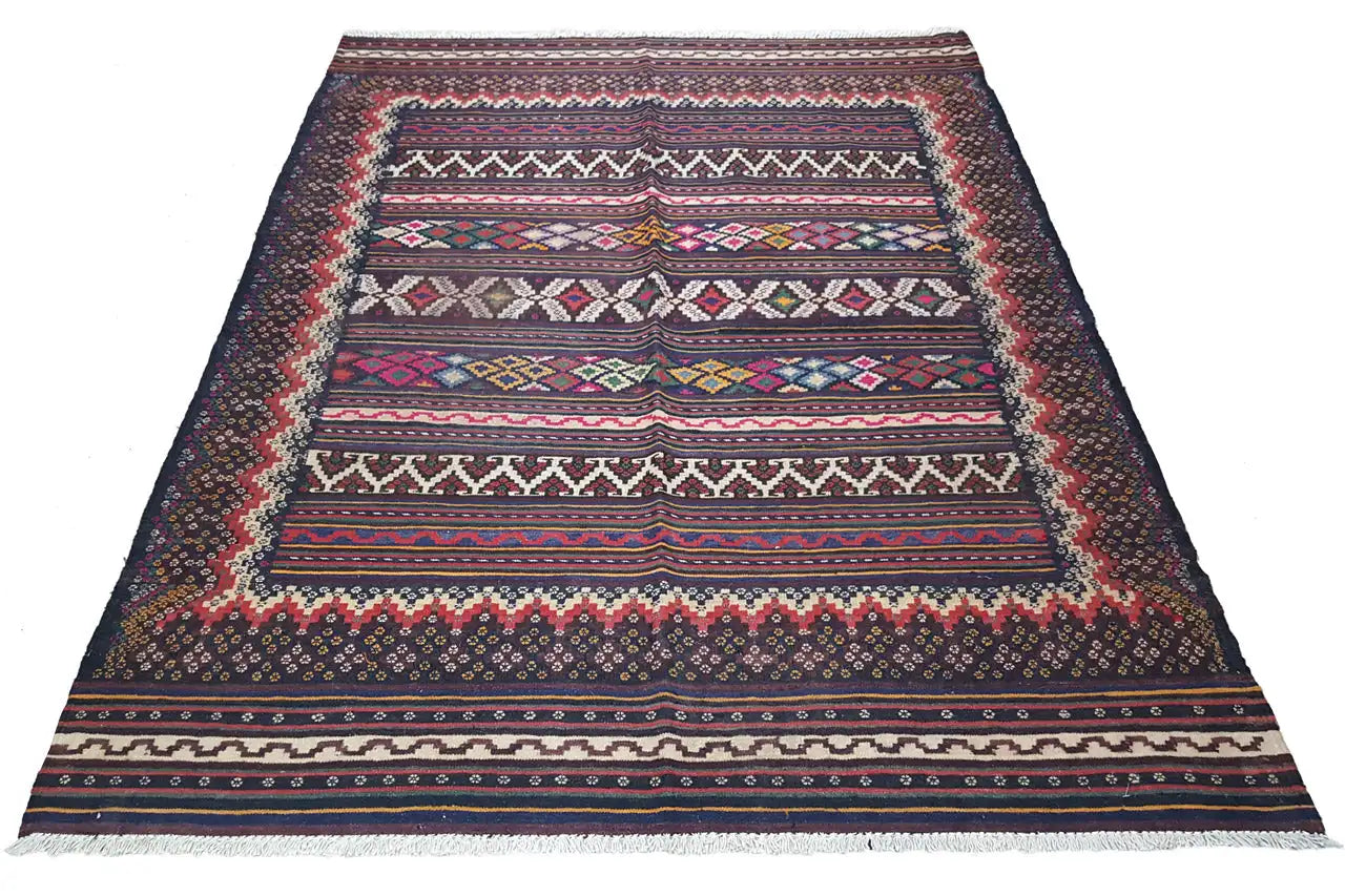  Kilim Sirjan - 905435 (208x155 cm) - Premium Kelim from German Carpet Shop - Just €349! Shop now at German Carpet Shop