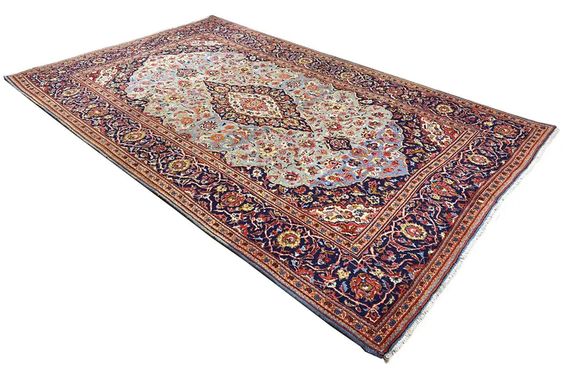 Keshan - Blau (322x200cm) - German Carpet Shop